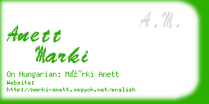 anett marki business card